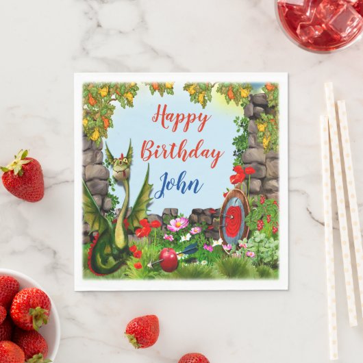 Magical Dragon Fantasy Verjaardagsfeestje Servet (Insitu)