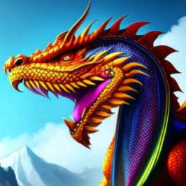 Magical Dragon Head Face T-Shirt