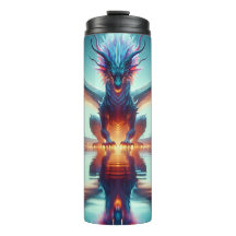 Magical Dragon Reflection AI Art