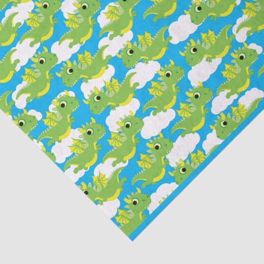 Magical Dragon Schattige 1e verjaardagsfeestje Tissuepapier (Detail)