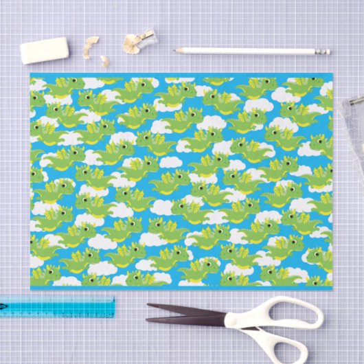 Magical Dragon Schattige 1e verjaardagsfeestje Tissuepapier (Craft)