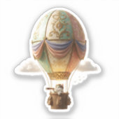 Magical Easter Cat Hot Air Balloon Egg Journey  Sticker (Voorkant)