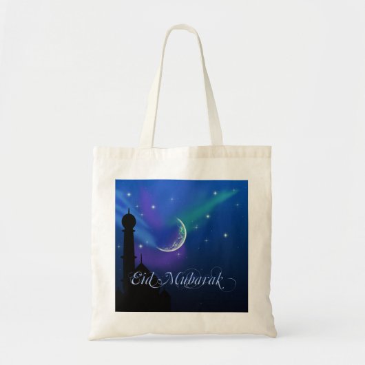 Magical Eid Night - Islamic Greeting Budget Tote Bag (Voorkant)