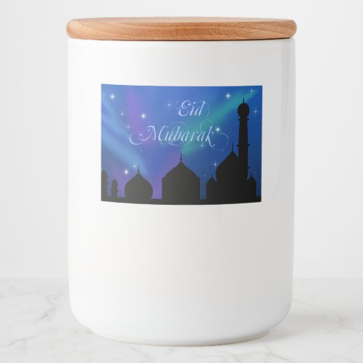Magical Eid Night - Islamic Greeting Food Label Voedselcontainer Etiket (Voorkant)