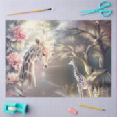 Magical Elegant  Floral Giraffe Decoupage  Tissuepapier (Craft)
