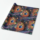 Magical Elf & Bird Whimsical Christmas Cadeaupapier (Uitgerold)