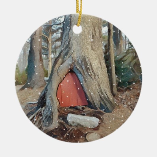 Magical Elf House Keramisch Ornament (Voorkant)