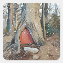 Magical Elf House Vierkante Sticker