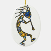 Magical emoji-art Kokopelli en vraagvoetafdruk Keramisch Ornament (Voorkant)
