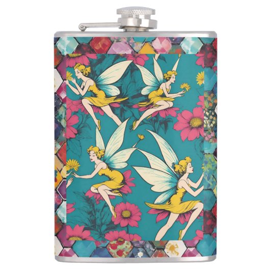 Magical Fairies And Floral Hexagon Patchwork Heupfles (Voorkant)