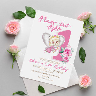 Magical Fairy 1st Birthday Schattige Roze Eerste F Kaart