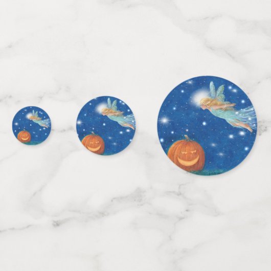 Magical Fairy and Jack O'Lantern Halloween party Confetti (Achterkanten)