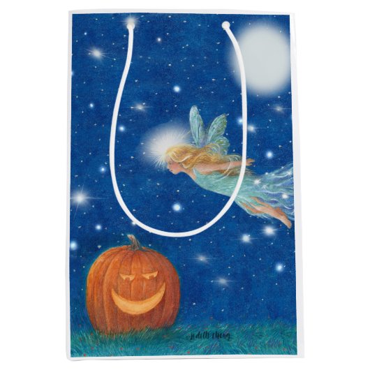 Magical Fairy and Jack O'Lantern Halloween party Medium Cadeauzakje (Voorkant)