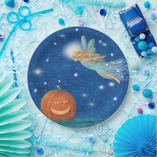 Magical Fairy and Jack O'Lantern Halloween party Papieren Bordje (Feest)