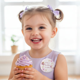Magical Fairy and Unicorn Girls Birthday Party Ronde Button 3,2 Cm