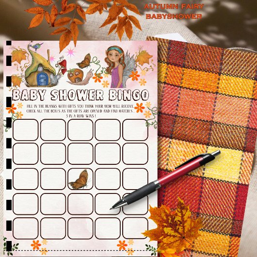 Magical Fairy Baby shower Bingo Activiteit Kaart