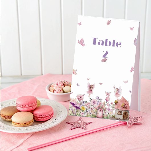 Magical Fairy Baby shower tafel nummer teken Kaart