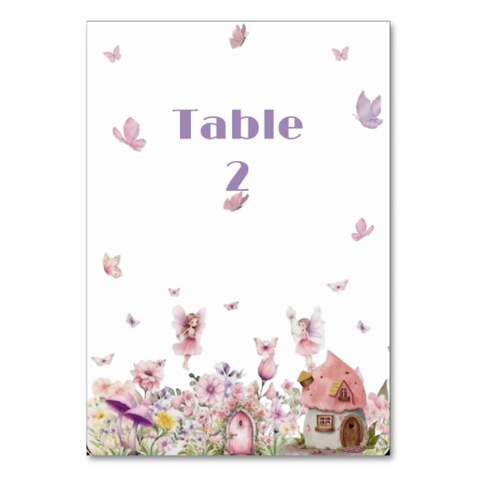 Magical Fairy Baby shower tafel nummer teken Kaart (Voorkant)