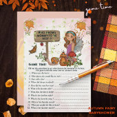 Magical Fairy Baby shower Trivia spel met de hand  Kaart