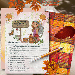 Magical Fairy Baby shower Trivia spel met de hand Kaart