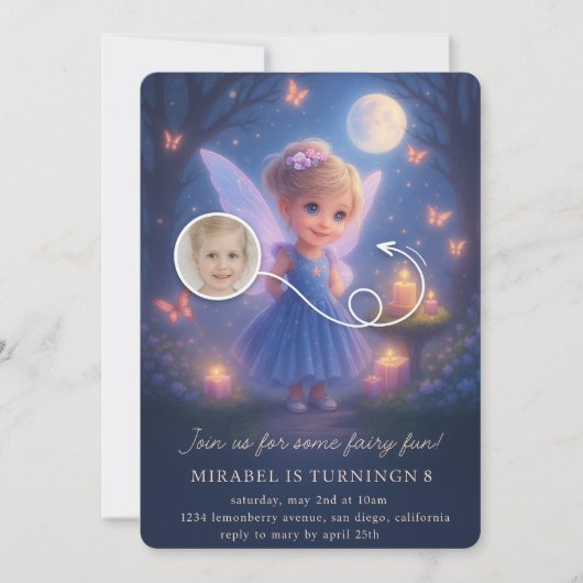 Magical Fairy Birthday Invitation Kaart (Voorkant)