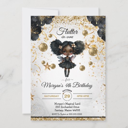 Magical Fairy Birthday Invitation Kaart (Voorkant)