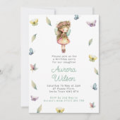 Magical Fairy & Butterflies Girls Birthday Party Kaart (Voorkant)