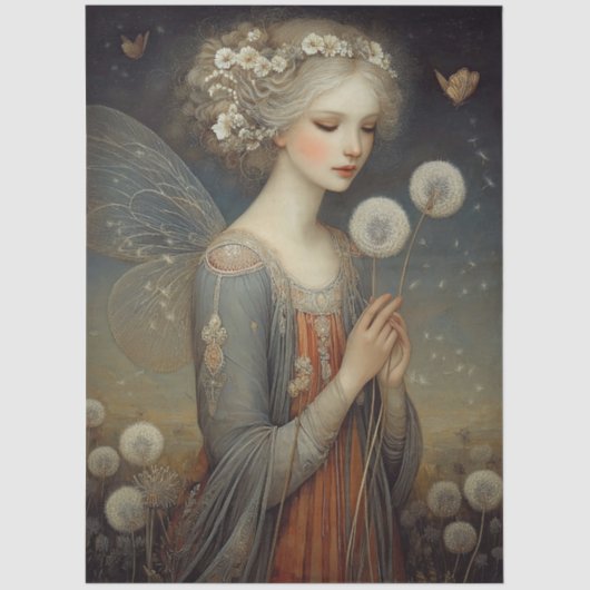 Magical Fairy & Dandelion Field Decoupage Art Tissuepapier (Voorkant)