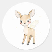 Magical Fairy Deer Sticker Waterverf Print (Voorkant)