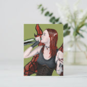 Magical Fairy Drink Wine Fantasy Art Briefkaart (Staand voorkant)