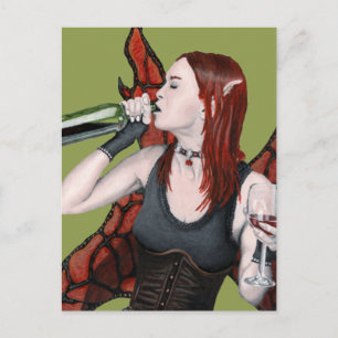Magical Fairy Drink Wine Fantasy Art Briefkaart