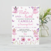 Magical Fairy Floral Garden Butterfly Birthday Kaart (Staand voorkant)