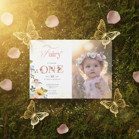 Magical Fairy Floral Garden Pixie Girls photo Kaart