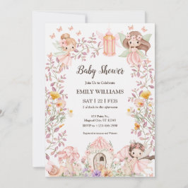 Magical Fairy Garden Baby Shower Invitatio Kaart