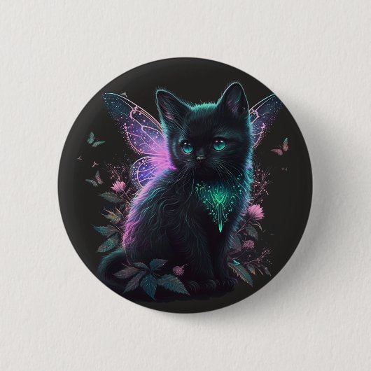 Magical Fairy Kitten Ronde Button 5,7 Cm (Voorkant)