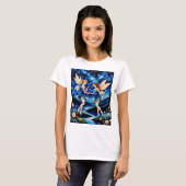 Magical Fairy Night Sky Fantasy Art T-shirt (Voorkant volledig)