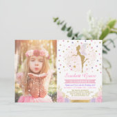 Magical Fairy Pixie Dust Floral Confetti Birthday Kaart (Staand voorkant)