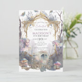 Magical Fairy Pixie Fairytale 5th Birthday Party Kaart (Staand voorkant)