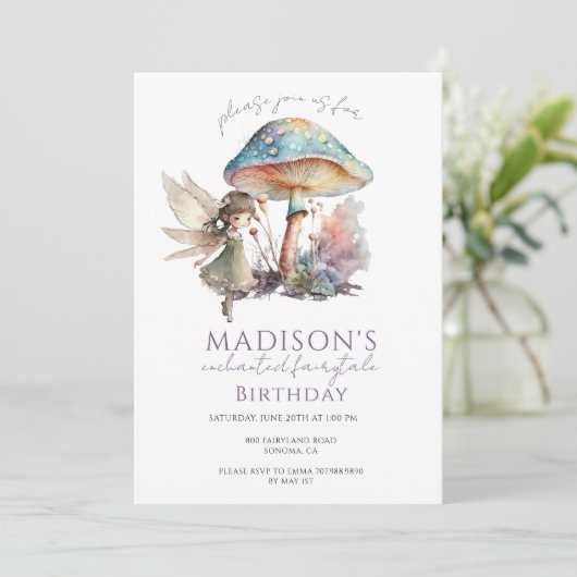 Magical Fairy Pixie Fairytale Birthday Party Kaart (Staand voorkant)