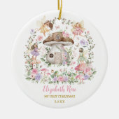 Magical Fairy Princess Girl Baby 1e Kerstdag Keramisch Ornament (Voorkant)