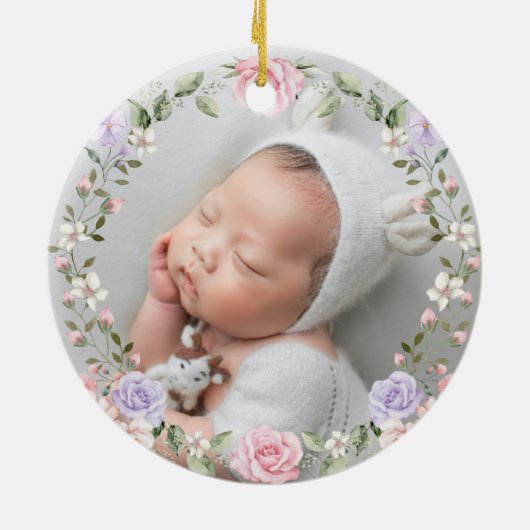Magical Fairy Princess Girl Baby 1e Kerstdag Keramisch Ornament (Achterkant)
