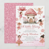 Magical Fairy Roze Leuke Bloementuin Baby shower Kaart (Voorkant / Achterkant)