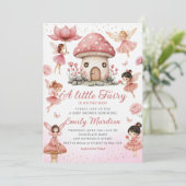 Magical Fairy Roze Leuke Bloementuin Baby shower Kaart (Staand voorkant)