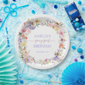 Magical Fairy Spring Flowers 1st Birthday Party Papieren Bordje (Feest)