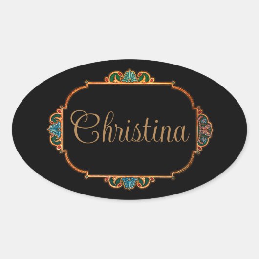 Magical Fairy Tale Fantasy Personalized Ovale Sticker (Voorkant)