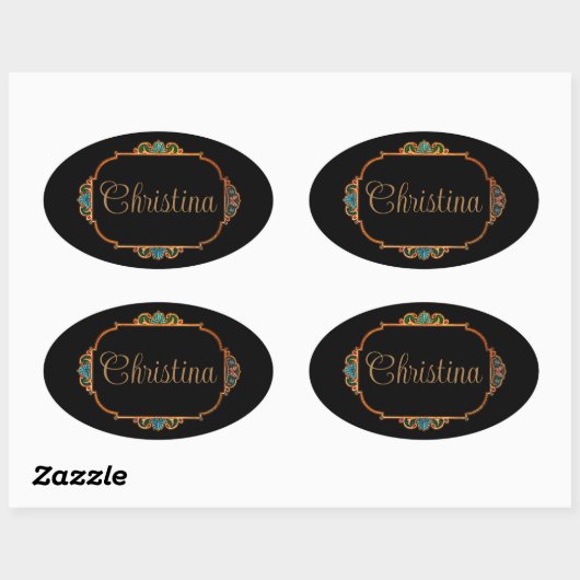 Magical Fairy Tale Fantasy Personalized Ovale Sticker (Vel)