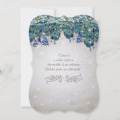 Magical Fairy Tale Lights Navy Turquoise Peacock Kaart (Achterkant)