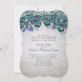 Magical Fairy Tale Lights Navy Turquoise Peacock Kaart (Voorkant)