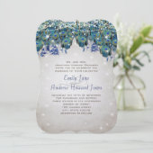 Magical Fairy Tale Lights Navy Turquoise Peacock Kaart (Staand voorkant)