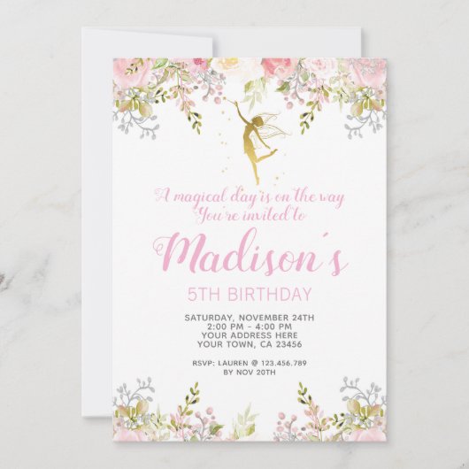 Magical Fairy Verjaardag Uitnodiging Foto (Voorkant)